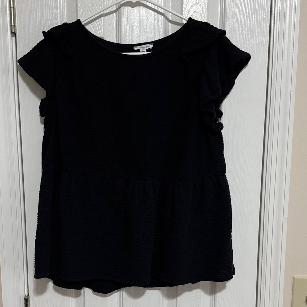 Chic Soul women’s 3xl Black Ruffled Sleeve Peplum Top